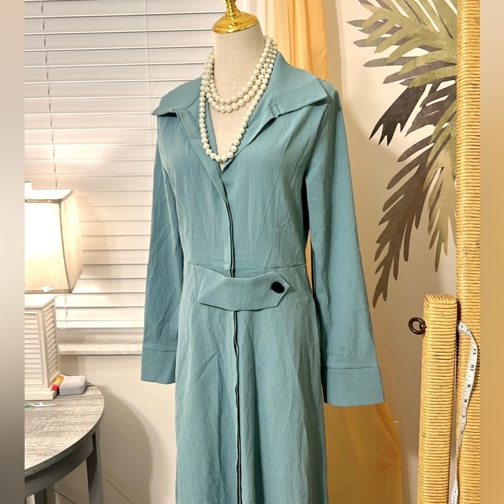 X&Y, Beautiful Lightweight, Soft Teal Green, POCKETS,Excellent Condition,Size XL - Picture 7 of 8